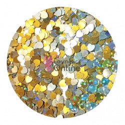 Paiete pentru decor unghii TS29 - Inimioare Argintii Aurii de 4mm